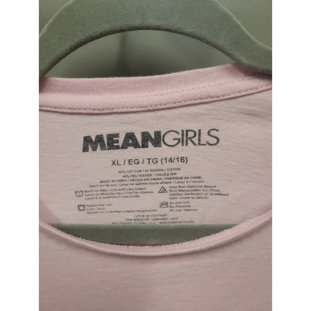 Mean Girls So Fetch Graphic T-Shirt Pink Girls XL 14/16 Movie Cast Tee